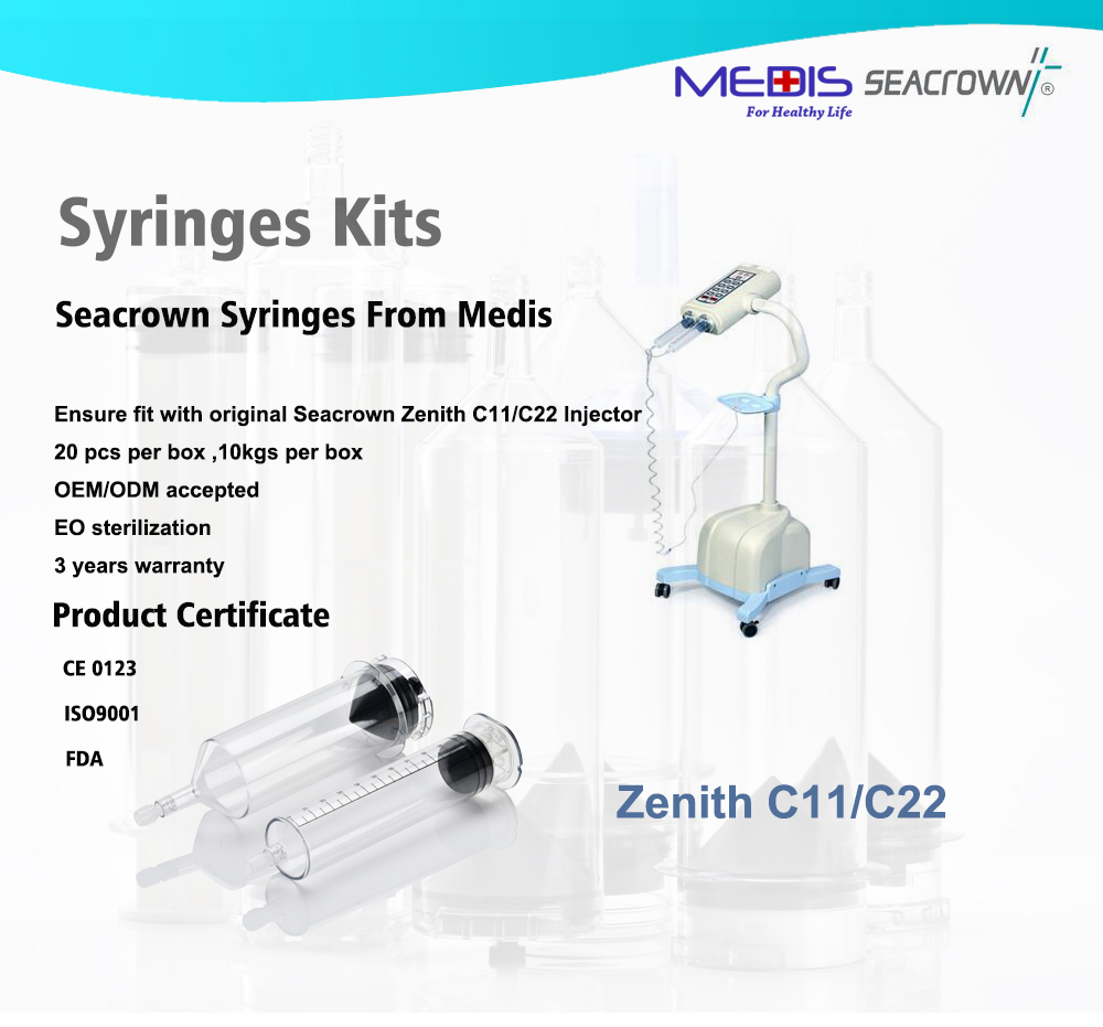 200ml200ml Single Use Ct Fast Load Syringes Kits For Shenzhen Seacrown Zenith C22 Ct Contrast 5920